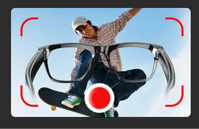 Fiiecogee 6K HD Smart Glasses with Bluetooth Audio & Camera